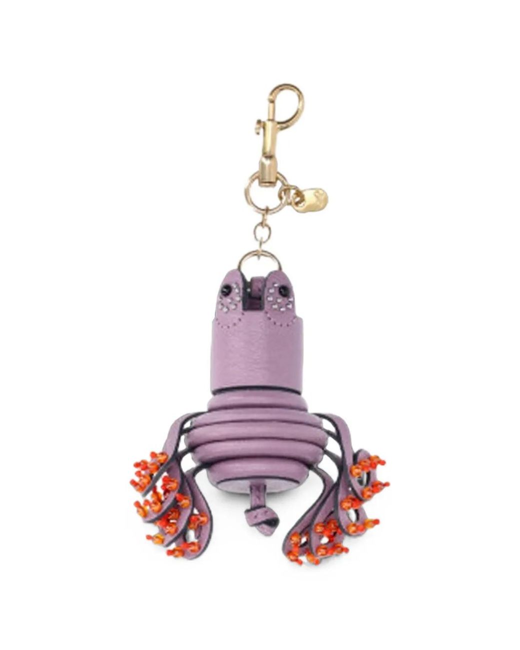 Anya Hindmarch White Octopus Beaded Leather Keyring