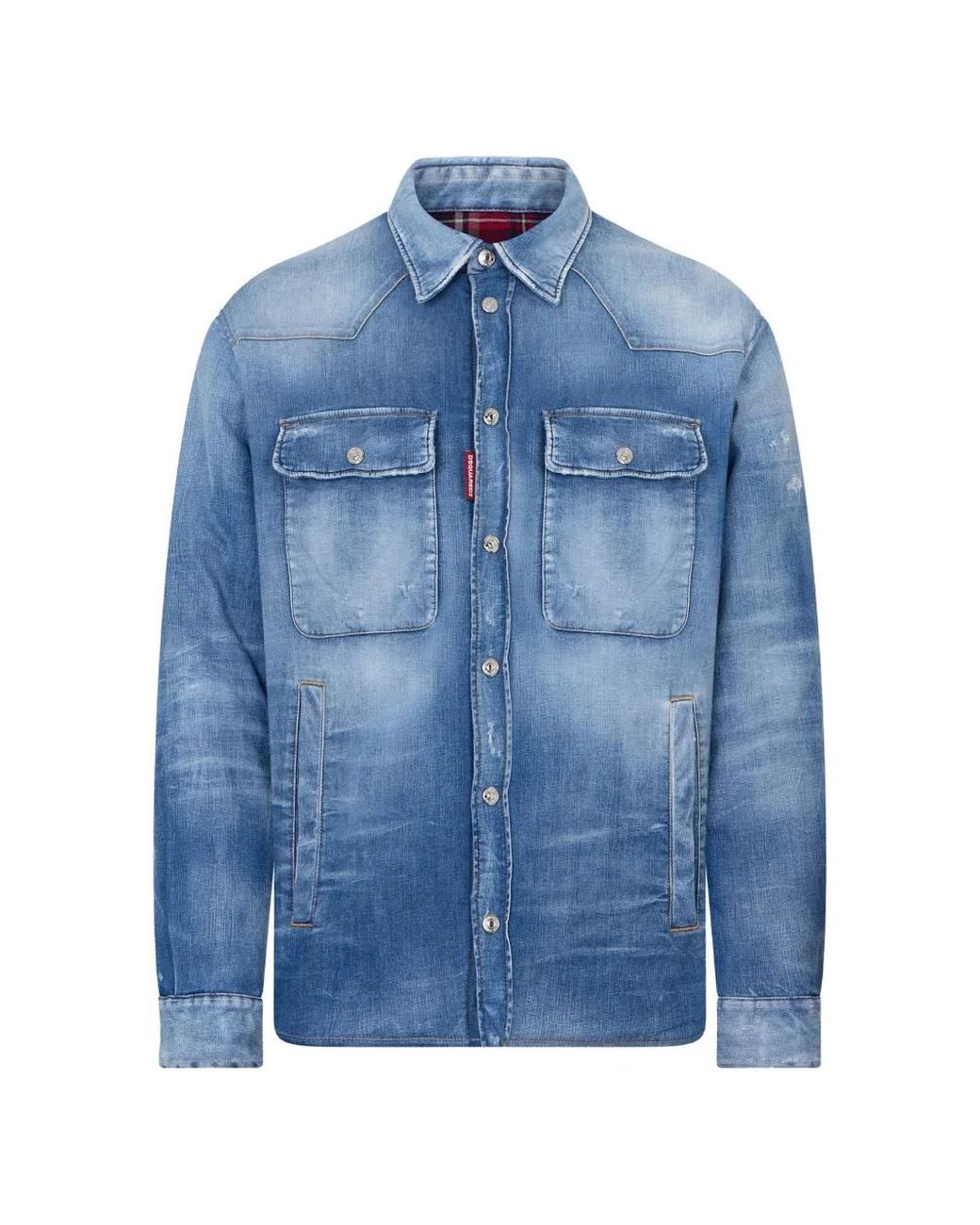 DSquared² Blue Medium Puffy Overshirt for men