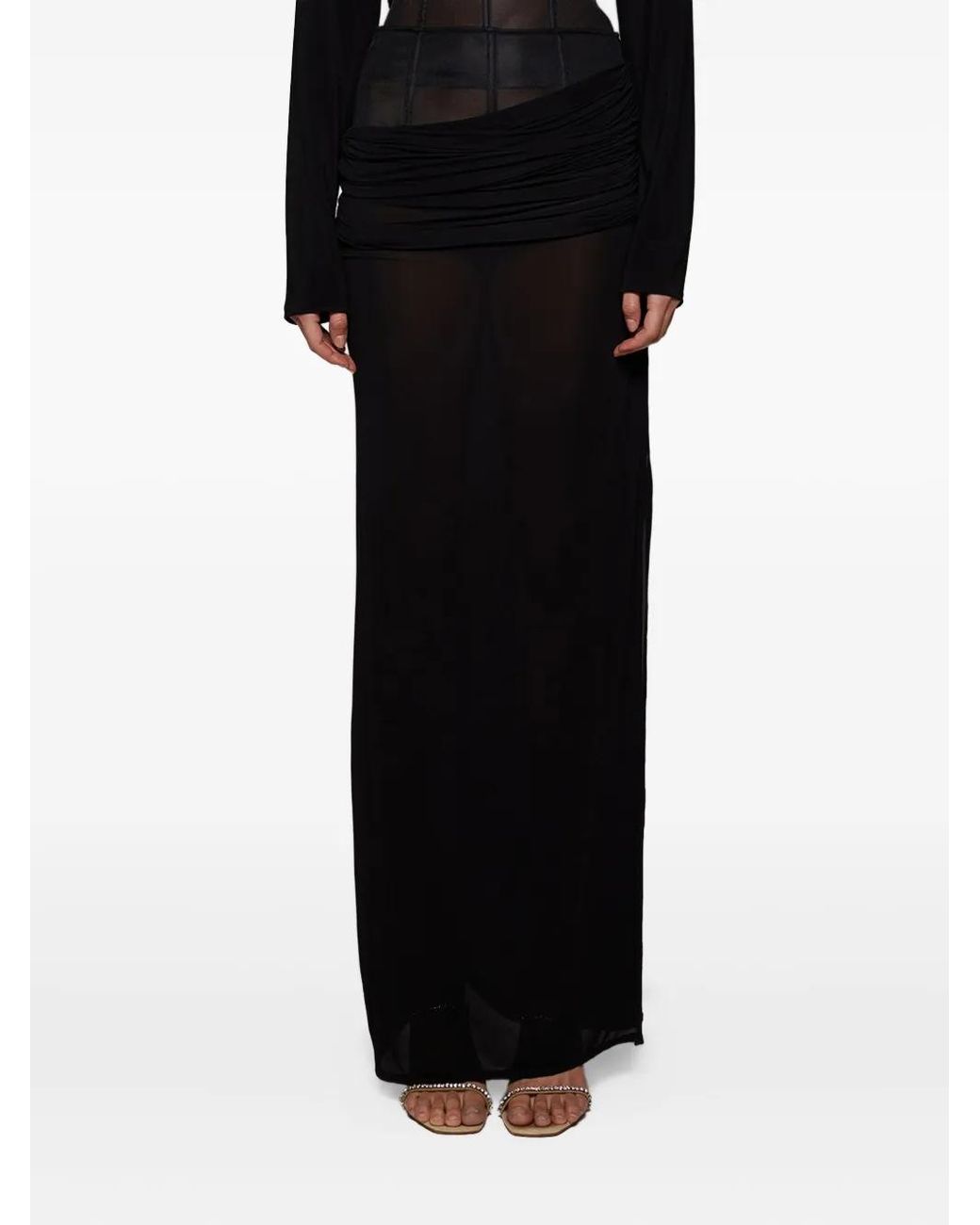 Christopher Esber Black Corset Draped Skirt