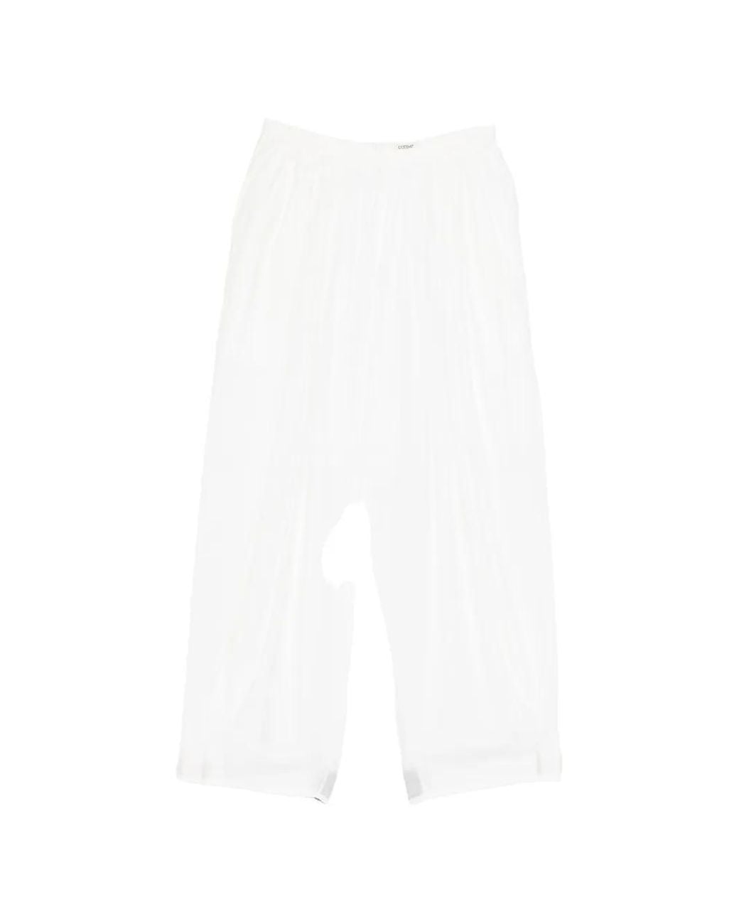 COTEMP White Elasticated Palazzo Pants