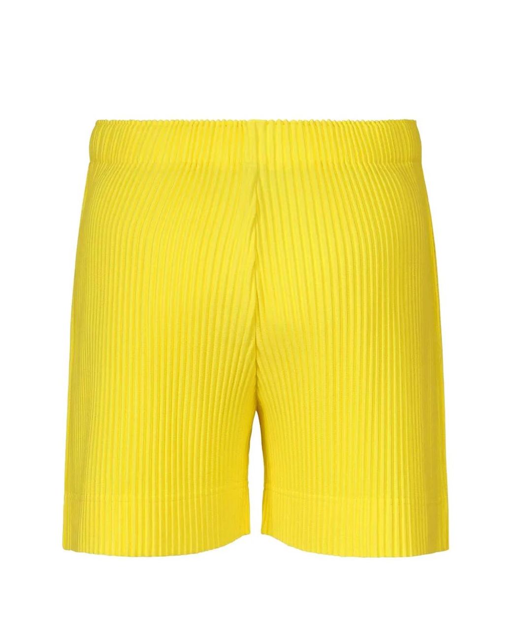 Homme Plissé Issey Miyake Yellow Colorful Pleats Plissé-Effect Shorts for men