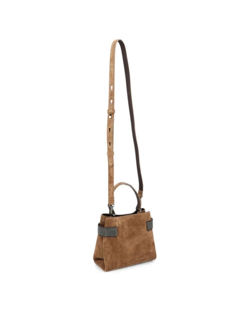 Brunello Cucinelli White Essence Small Top-Handle Bag