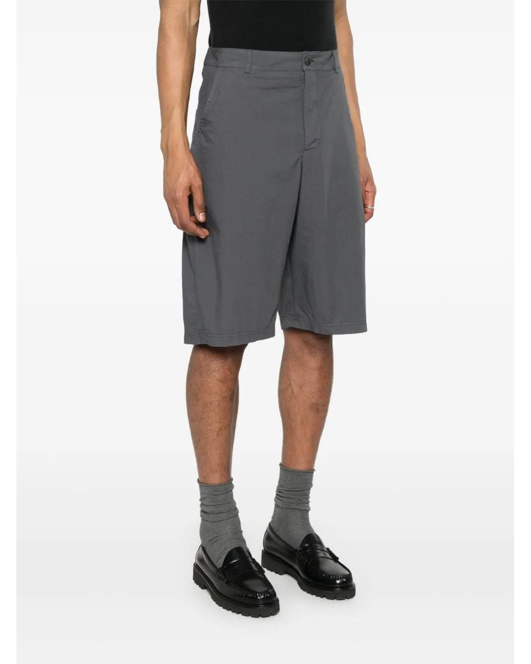YMC Gray Twisted Seam Shorts for men