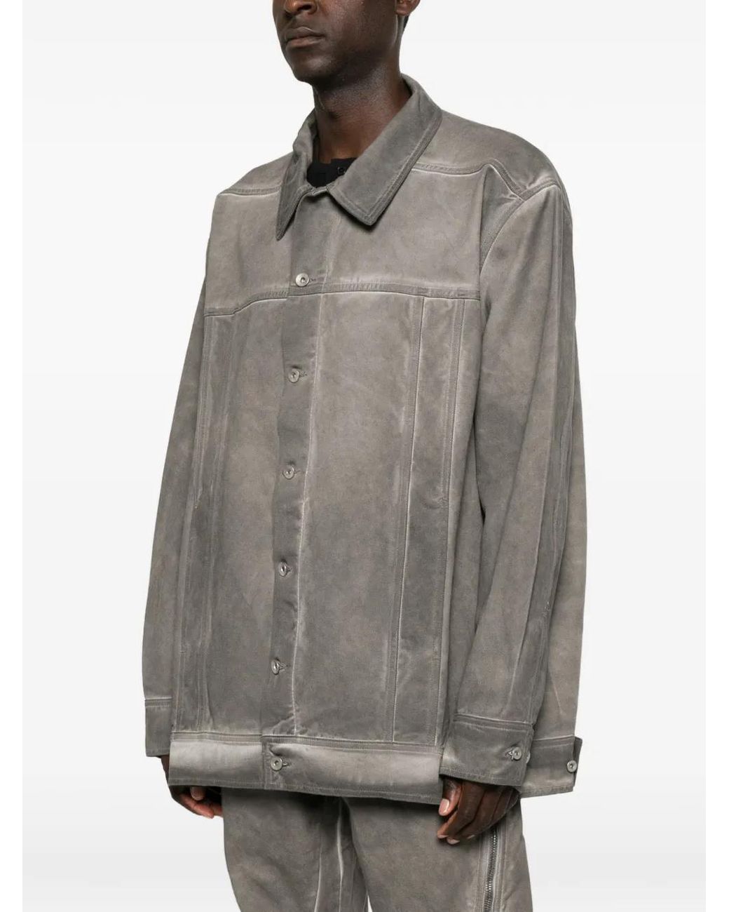 Rick Owens Gray Jumbo Worker Jacket for men