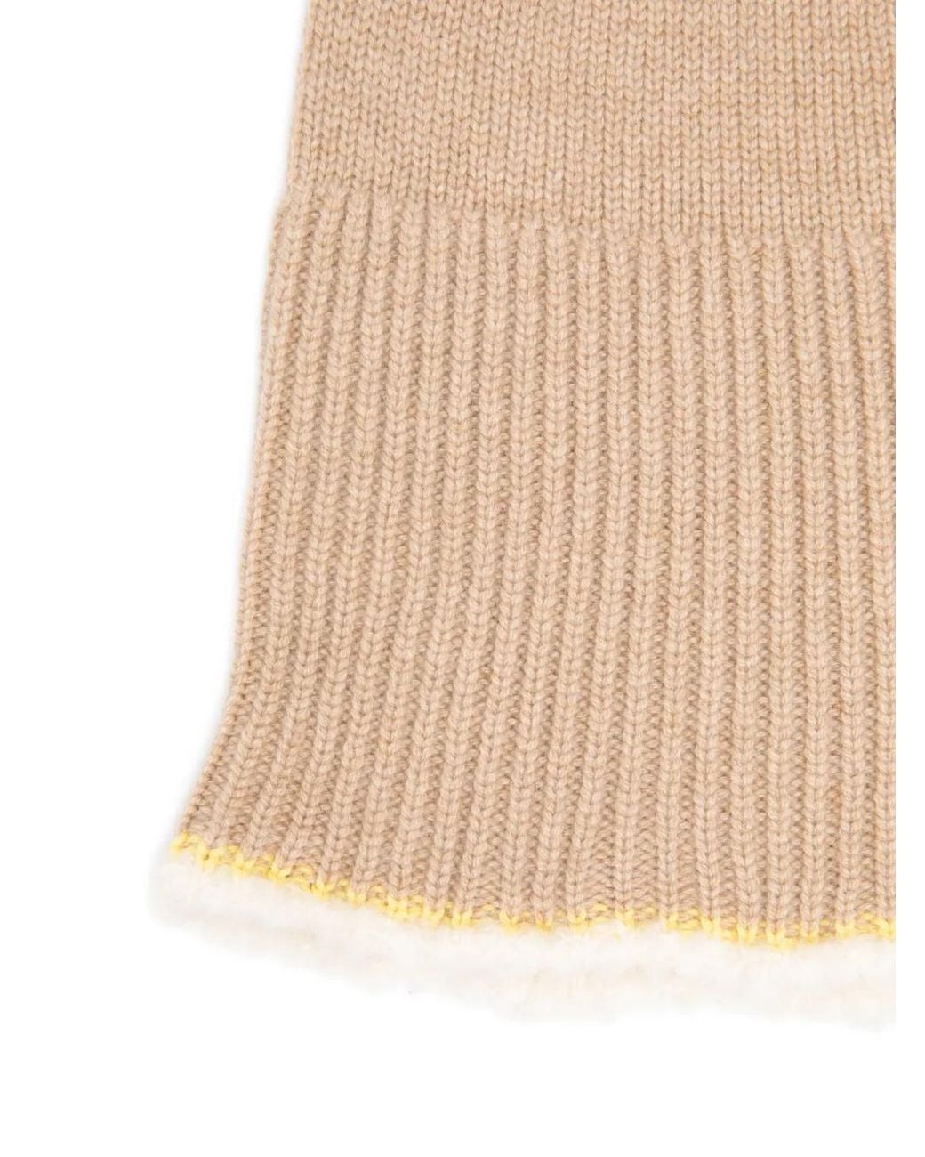 Barrie Natural Ribbed-Trim Beanie Hat