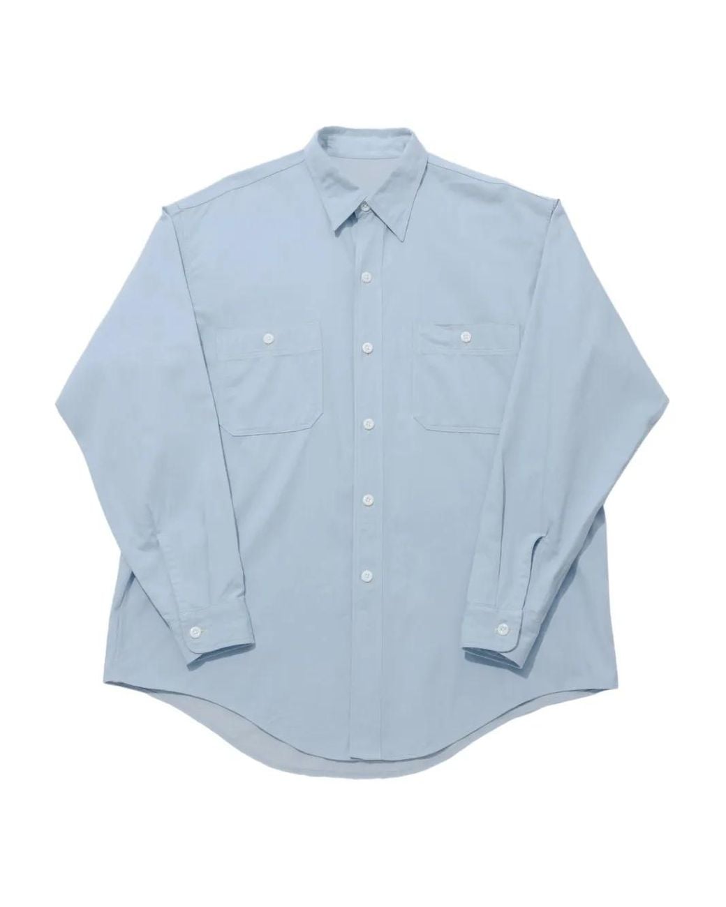 Kaptain Sunshine Blue Double-Pocket Long-Sleeved Shirt for men