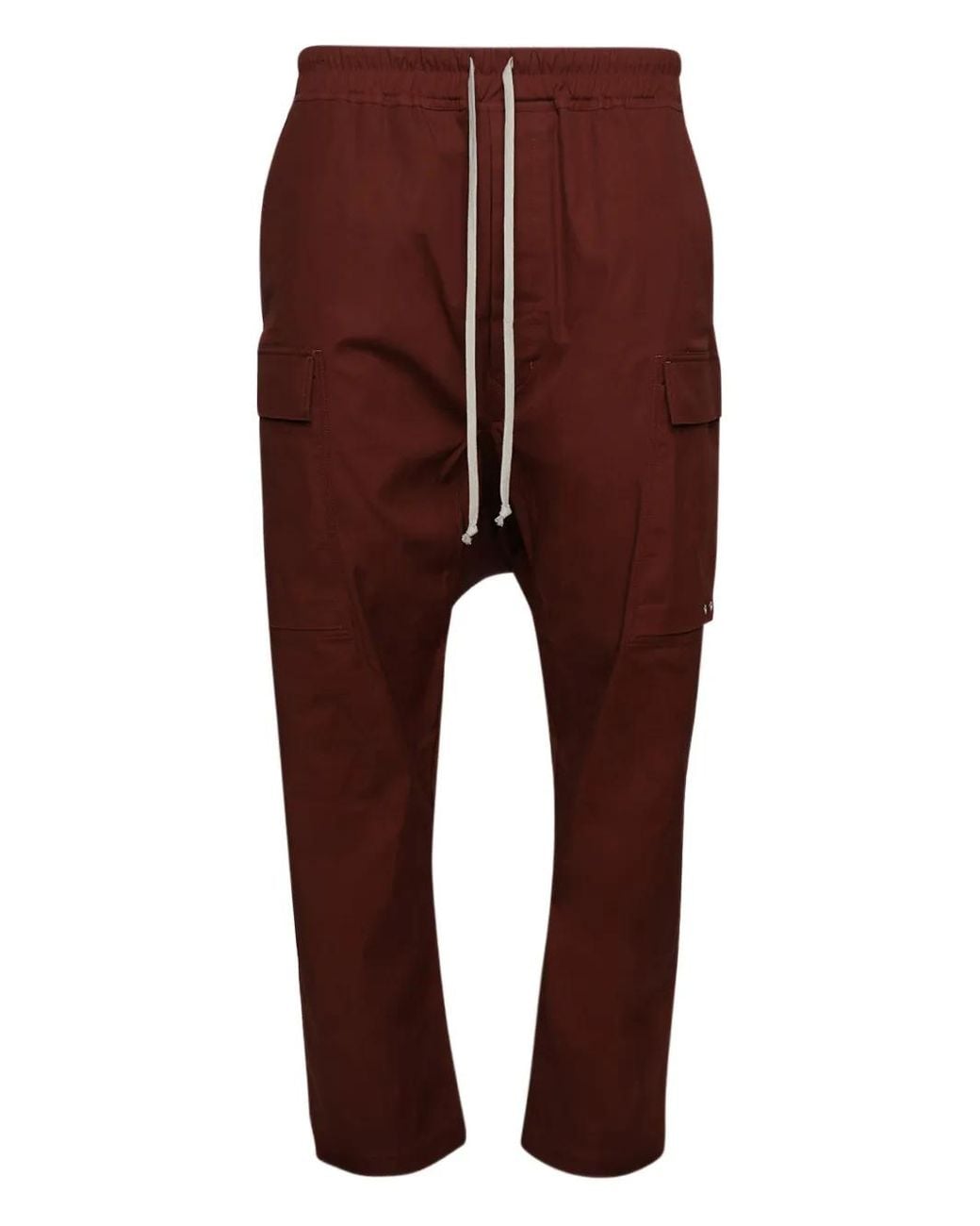 Rick Owens Red Drop-Crotch Cargo Pants for men