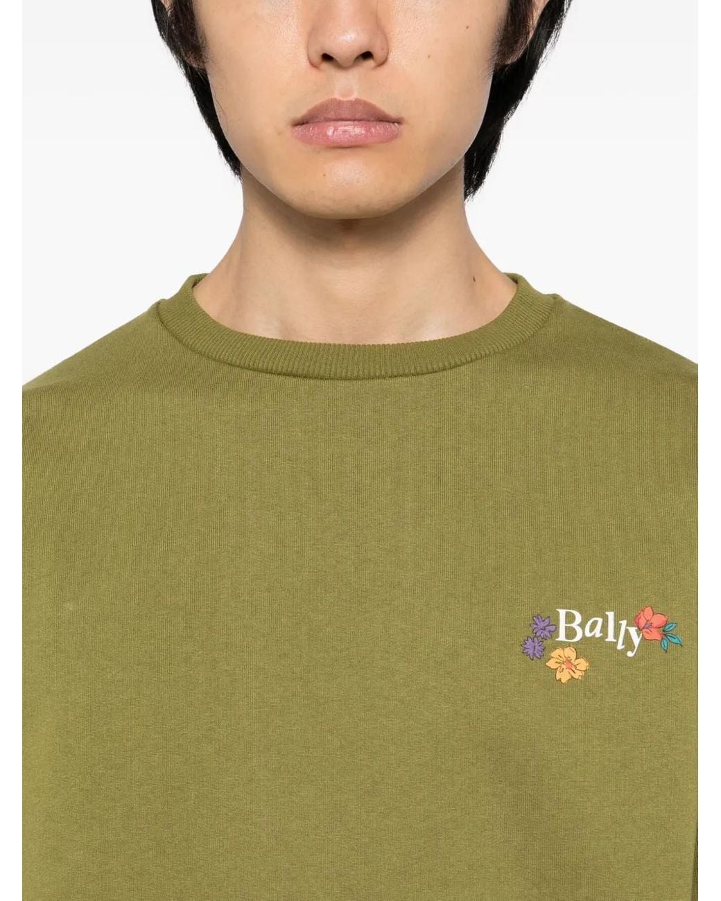 Bally Green Logo Sweatshirt for men