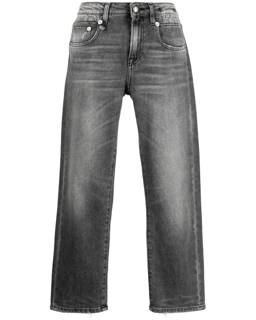 Vaqueros Capri Con Efecto Envejecido R13 de color Gray