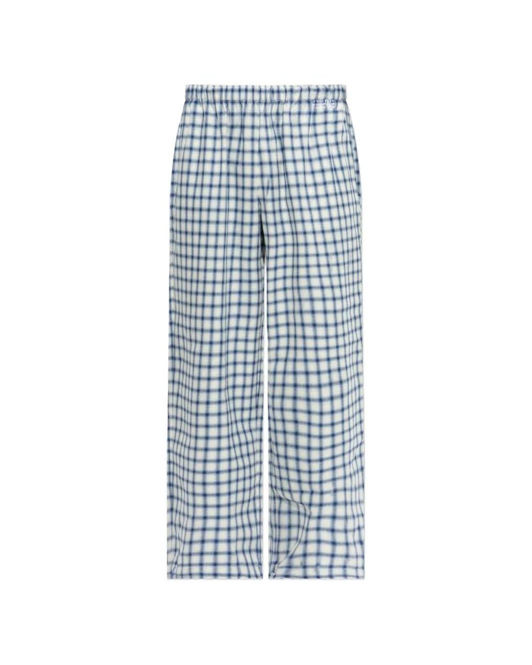 MM6 by Maison Margiela Blue Check-Print Pajama Pants for men