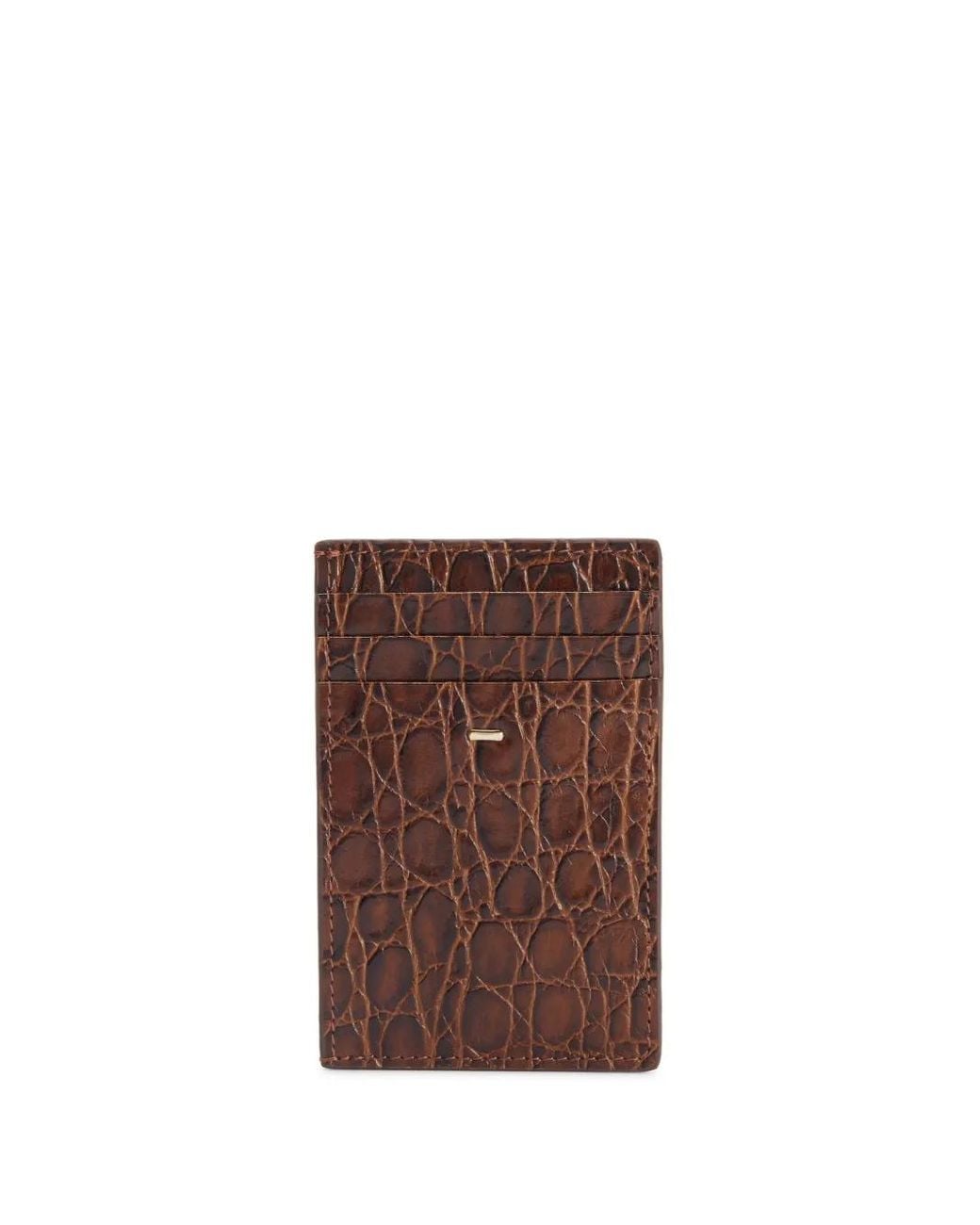 Giuseppe Zanotti Brown Albert 2.0 Crocodile-Print Leather Card Holder for men