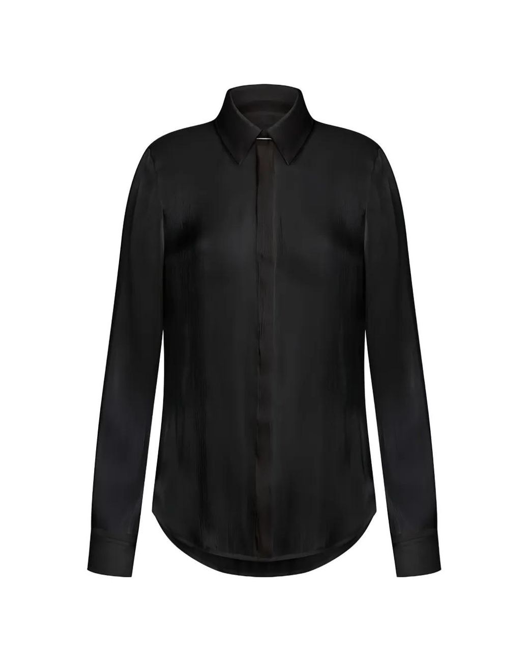 Dondup Black Chemise Satinée À Manches Longues