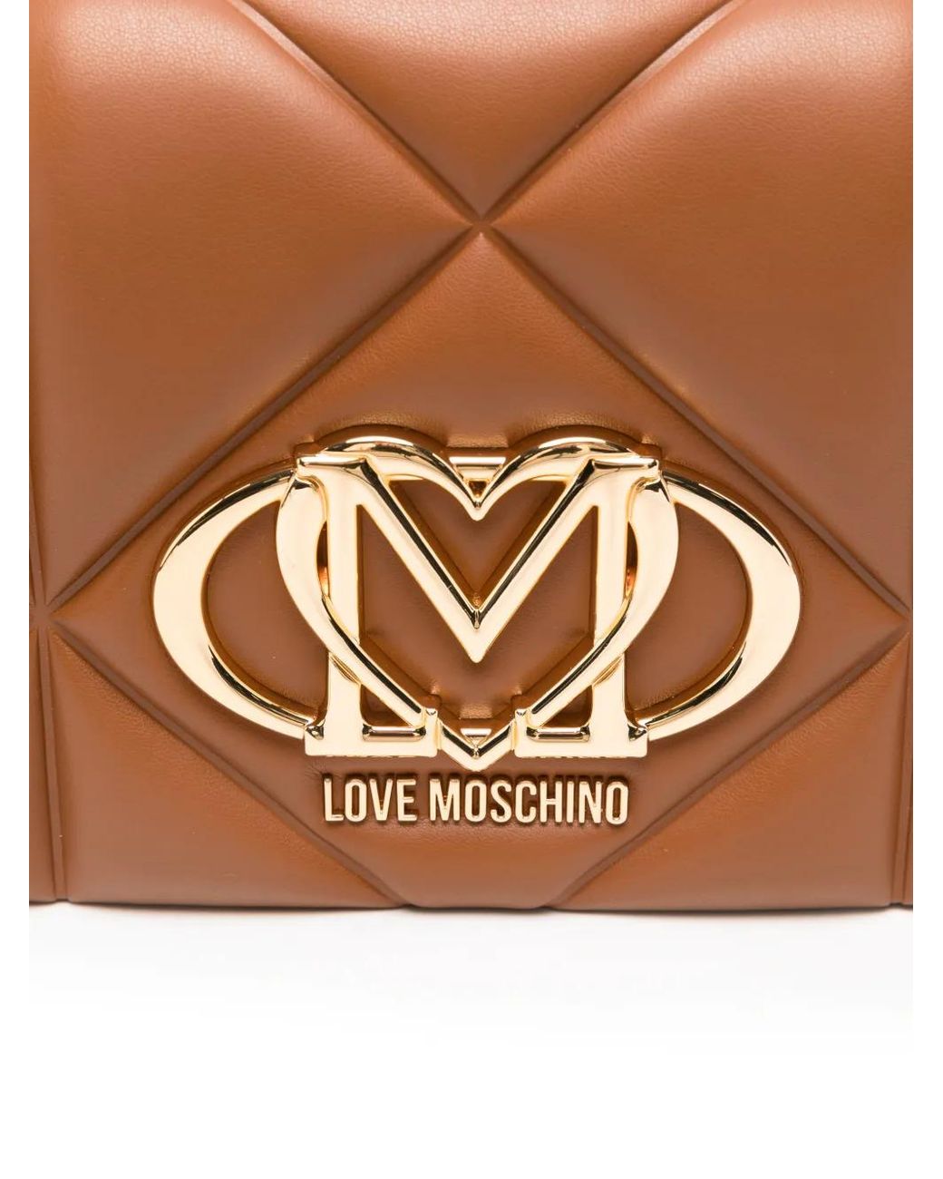 Love Moschino Brown Quilted Logo Cross Body Bag