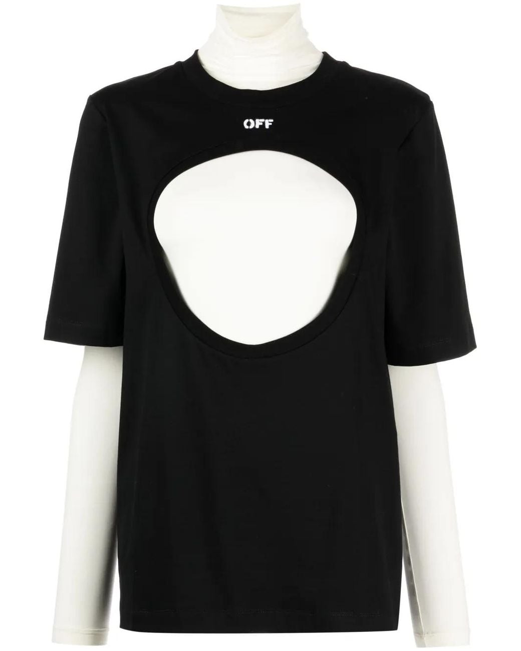 Off-White c/o Virgil Abloh Black Meteor Layered Cotton T-Shirt