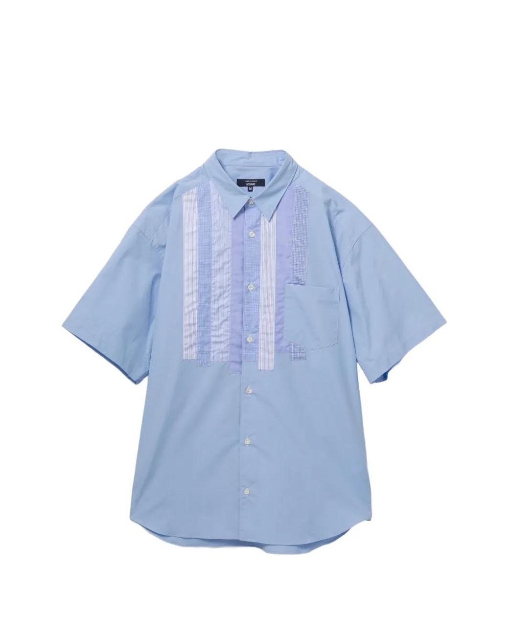 Comme des Garçons Blue Panelled Striped Shirt for men