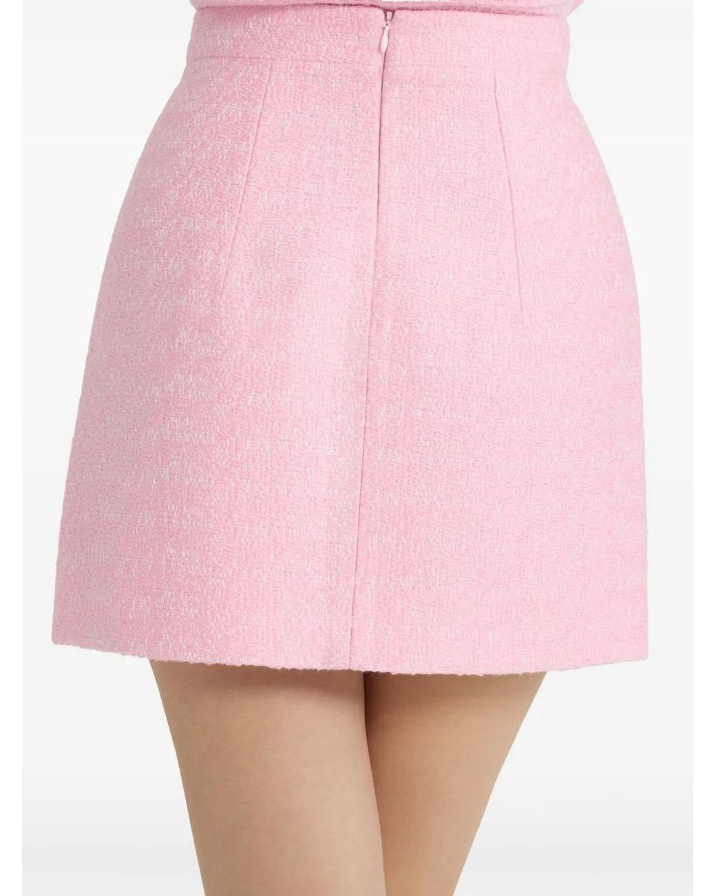 Patou Pink Organic-Cotton Tweed Mini Skirt