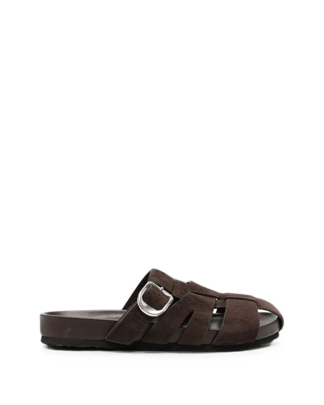 SERGIO MORETTI FIRENZE Black Buckle-Fastening Caged Sandals