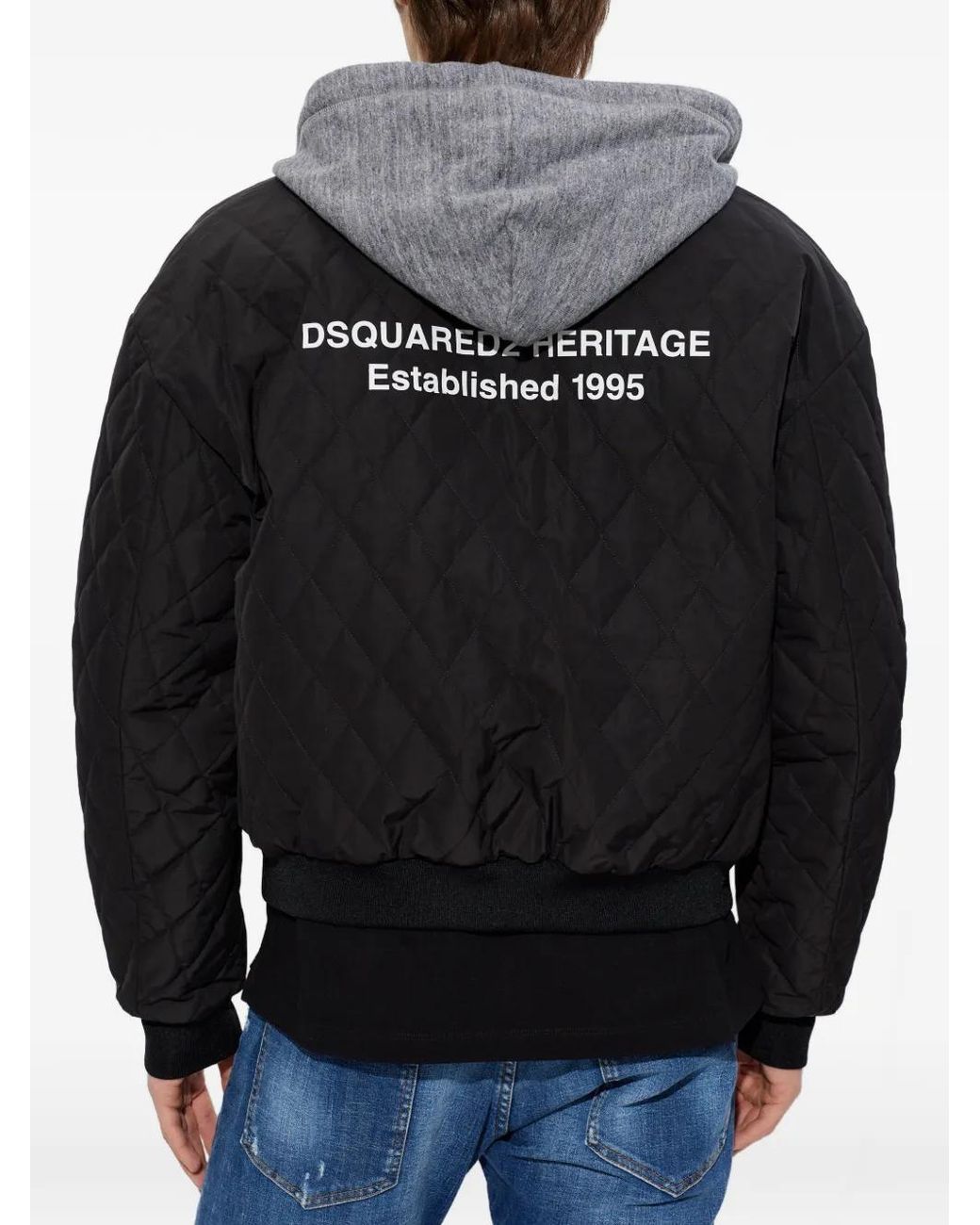 DSquared² Gewatteerd Bomberjack Met Capuchon in het Black voor heren
