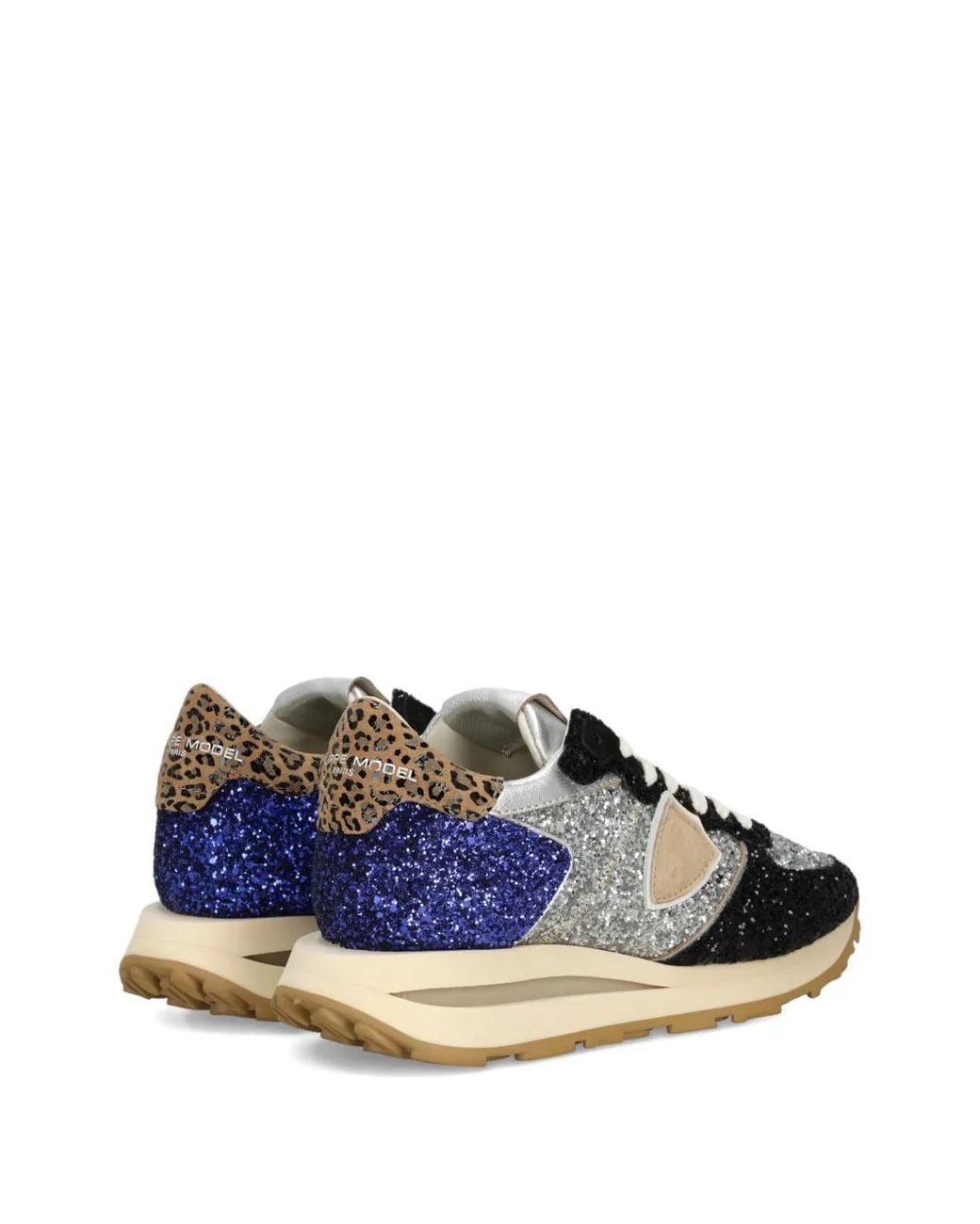 Philippe Model Blue Sneakers Mit Glitter-Optik