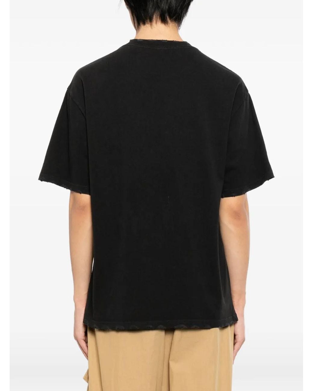 WARMAN Black Graphic-Print T-Shirt for men