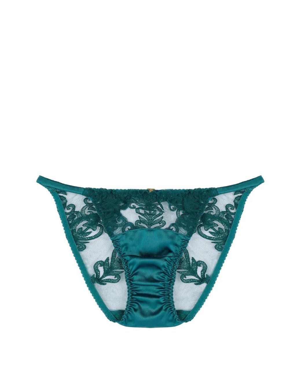 Fleur Of England Blue Olivia Ouvert Lace Brief