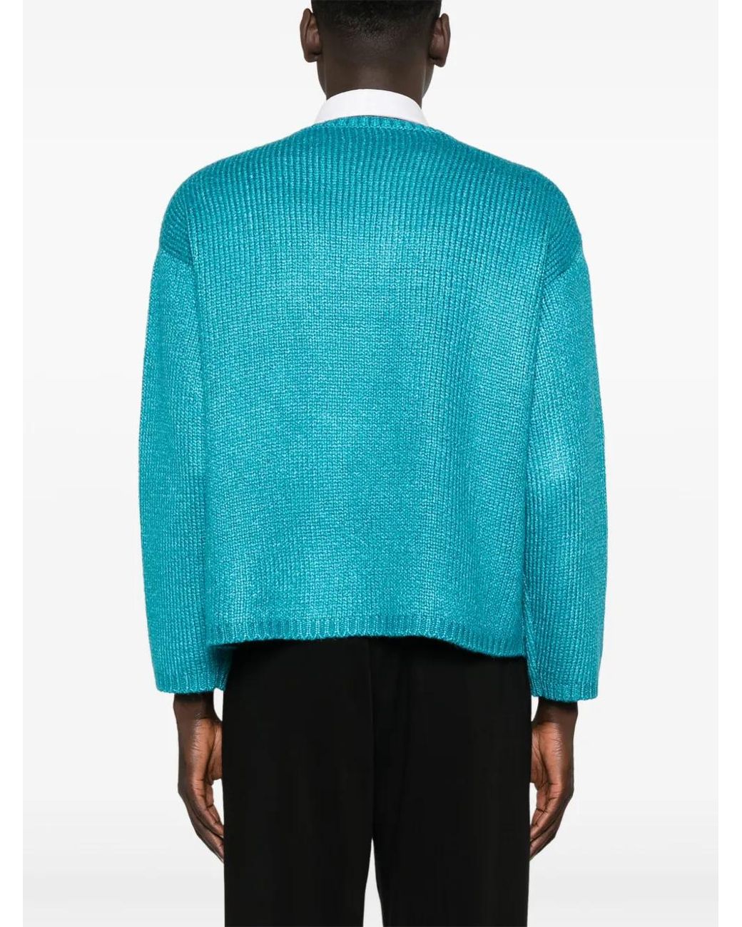 Valentino Garavani Blue High-Shine Finish Sweater for men