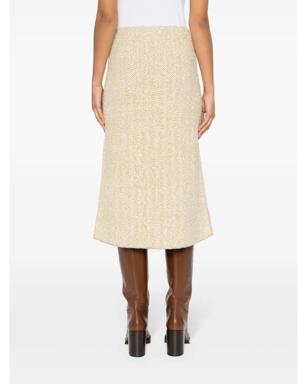 Fabiana Filippi Natural Tweed Pencil Skirt