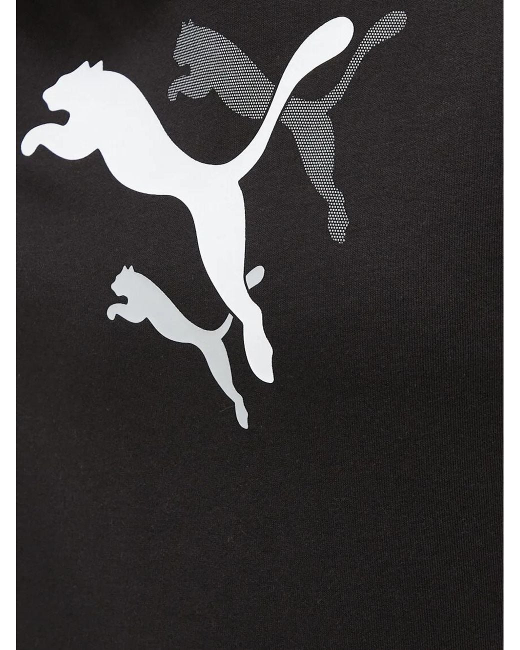 PUMA Black Logo-Print Hoodie