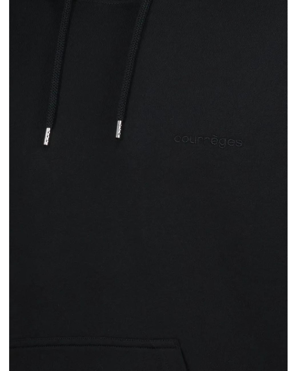 Courreges Black Cotton Hoodie for men