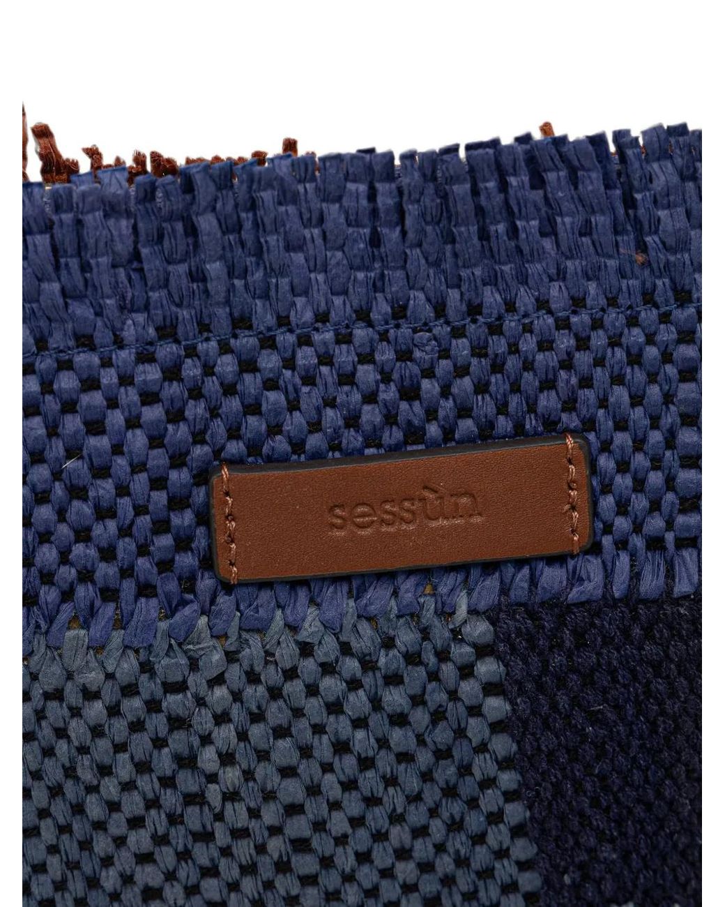 Sessun Blue Farawa Patchwork Fringed Shoulder Bag