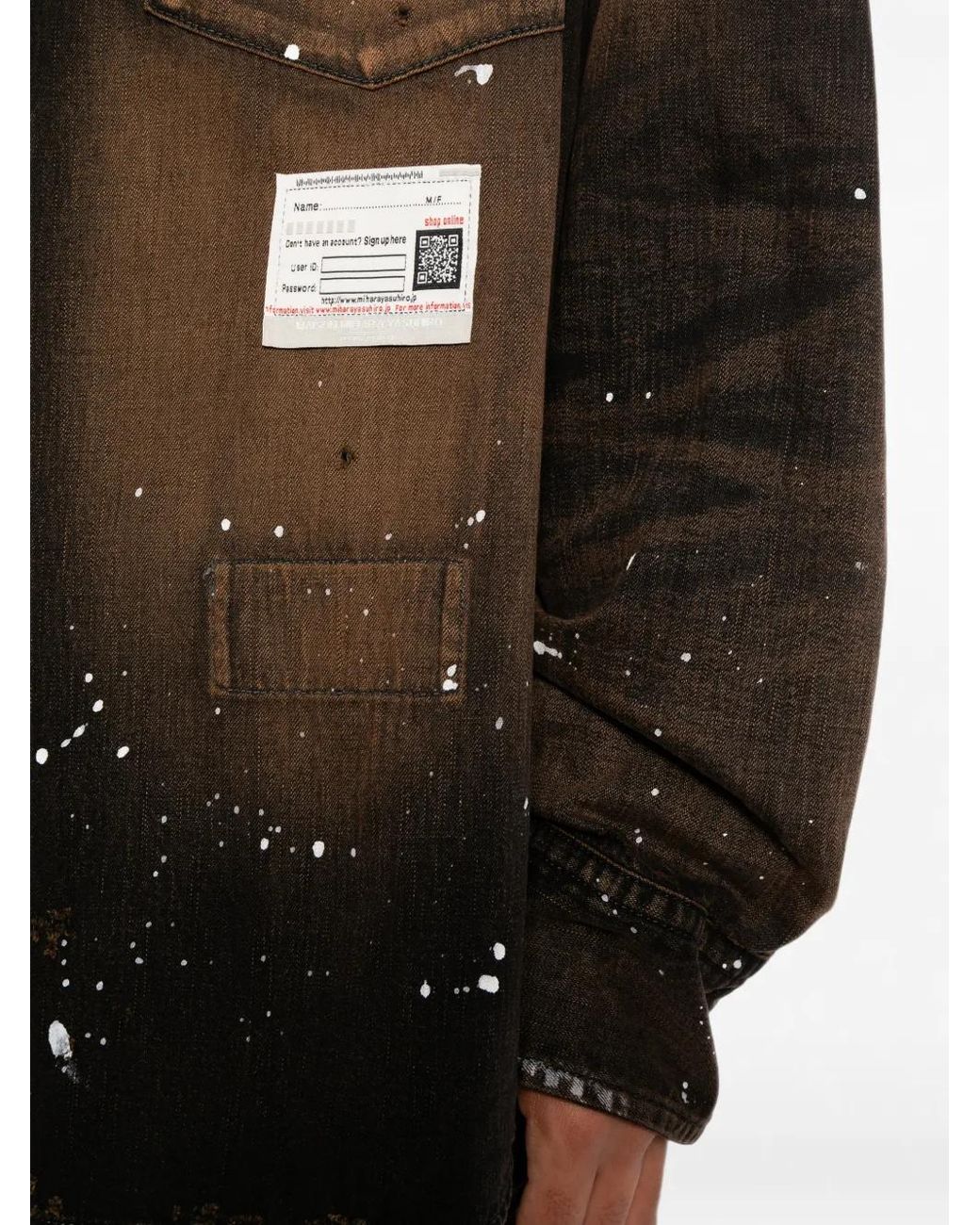 Maison Mihara Yasuhiro Black Chemise En Jean À Col Plat for men