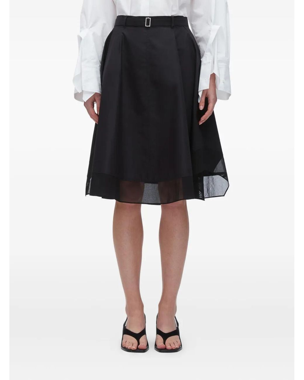 3.1 Phillip Lim Black Belted Layered Skirt