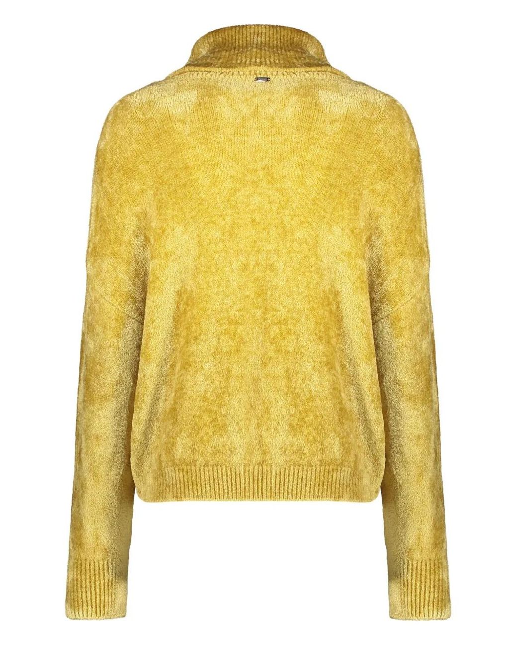 Herno Yellow Elegant Sweater With High Collar