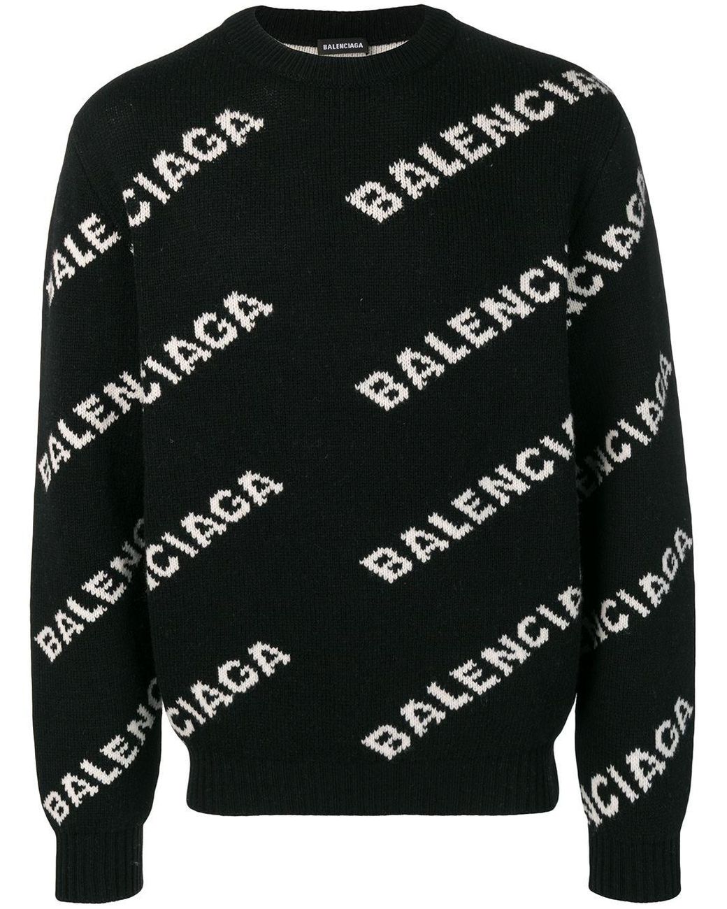 Balenciaga All-over Logo Jumper in Black for Men | Lyst