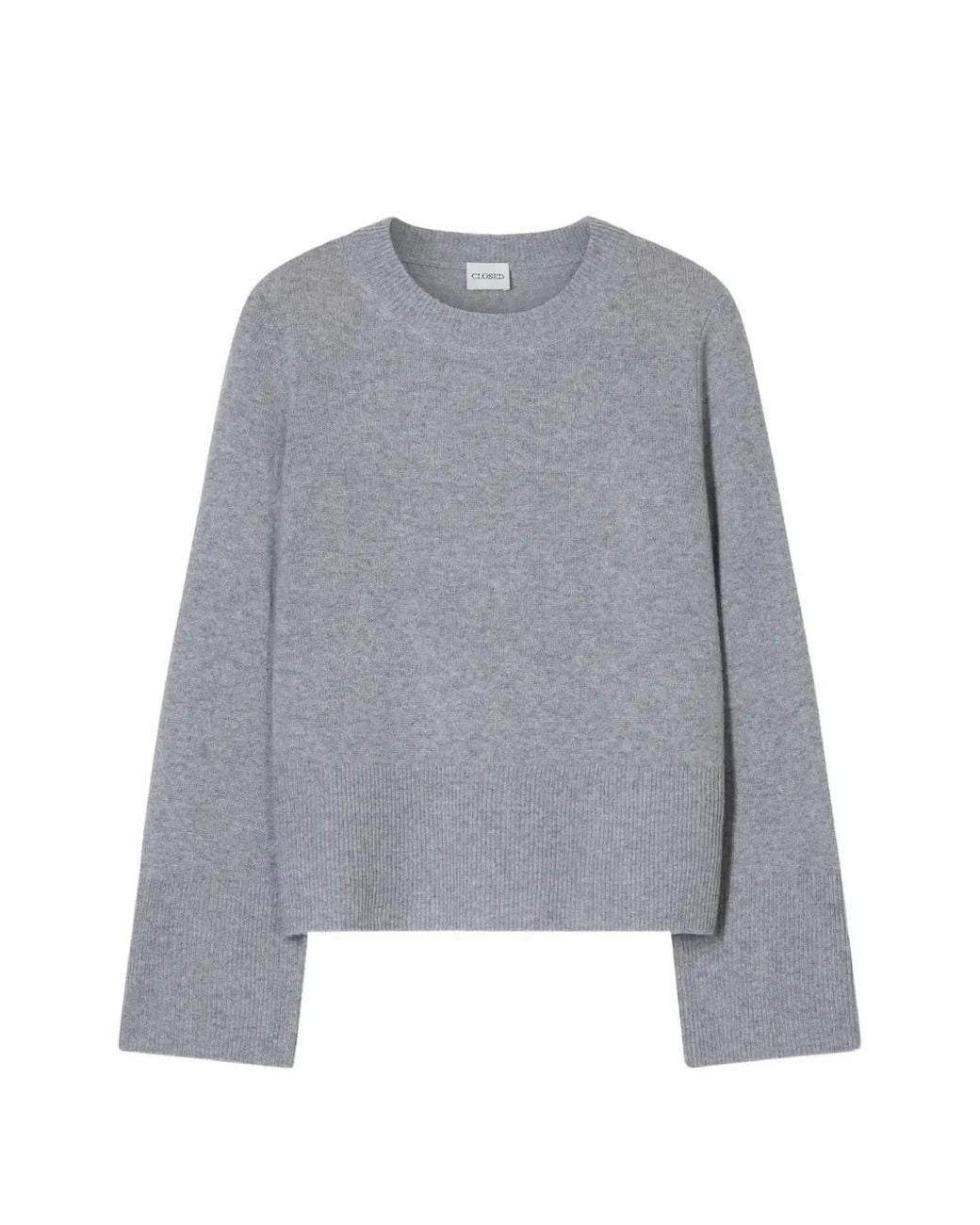 Closed Gray Crew-Neck Long-Sleeve Knitwear