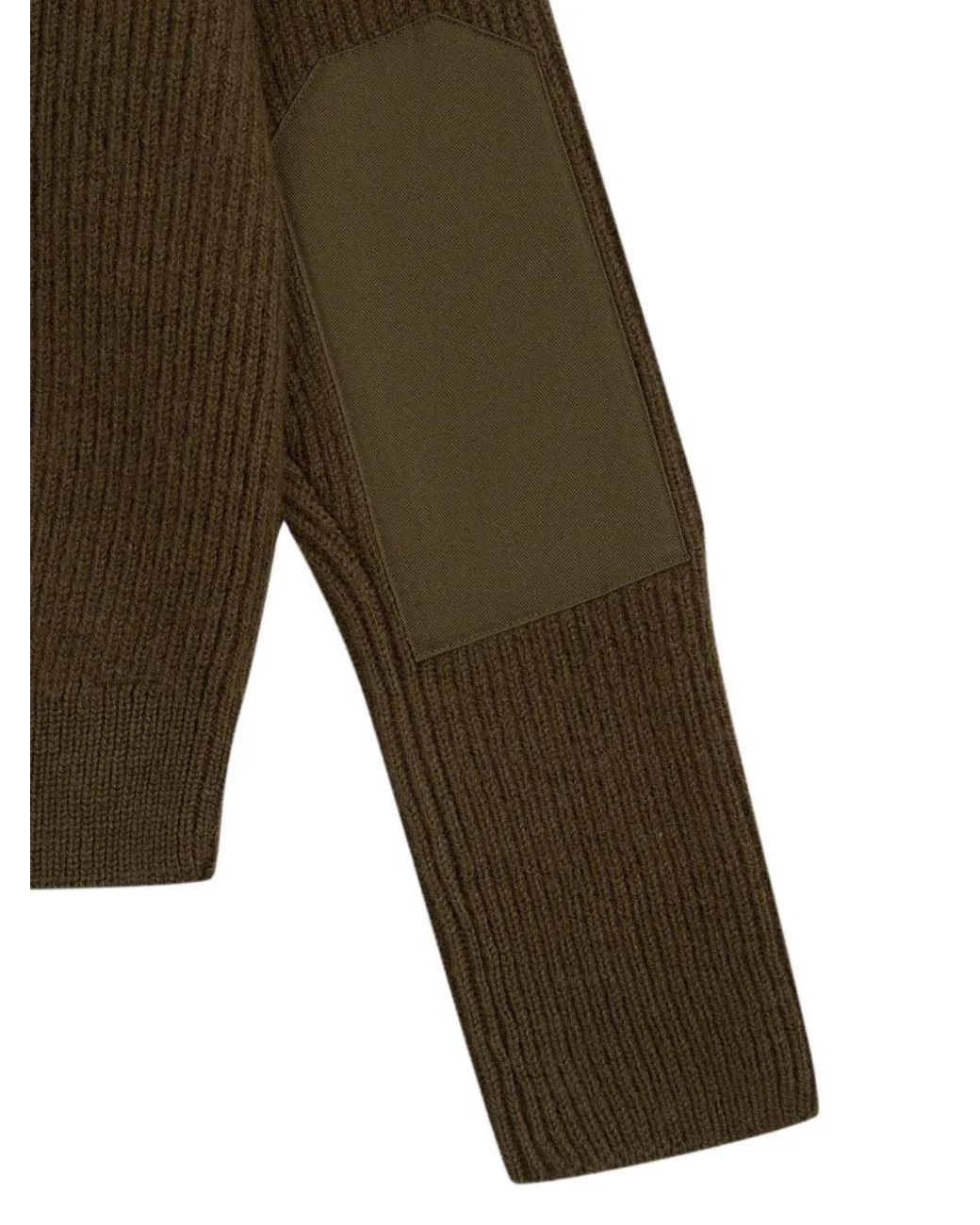 Gosha Rubchinskiy Green Panelled Ribbed-Knit Sweater
