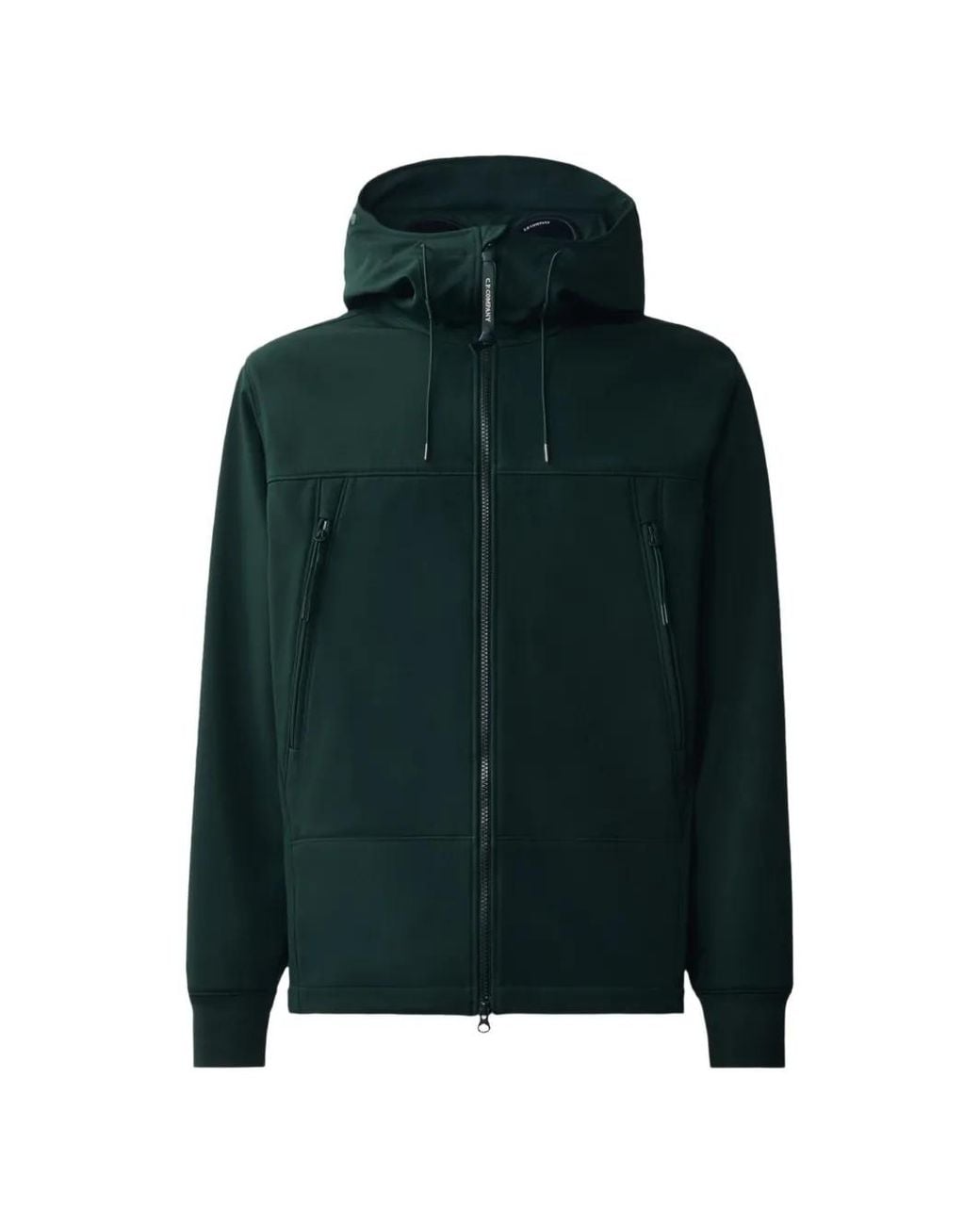 C P Company Green Goggle-Detail Zip-Up Jacket for men