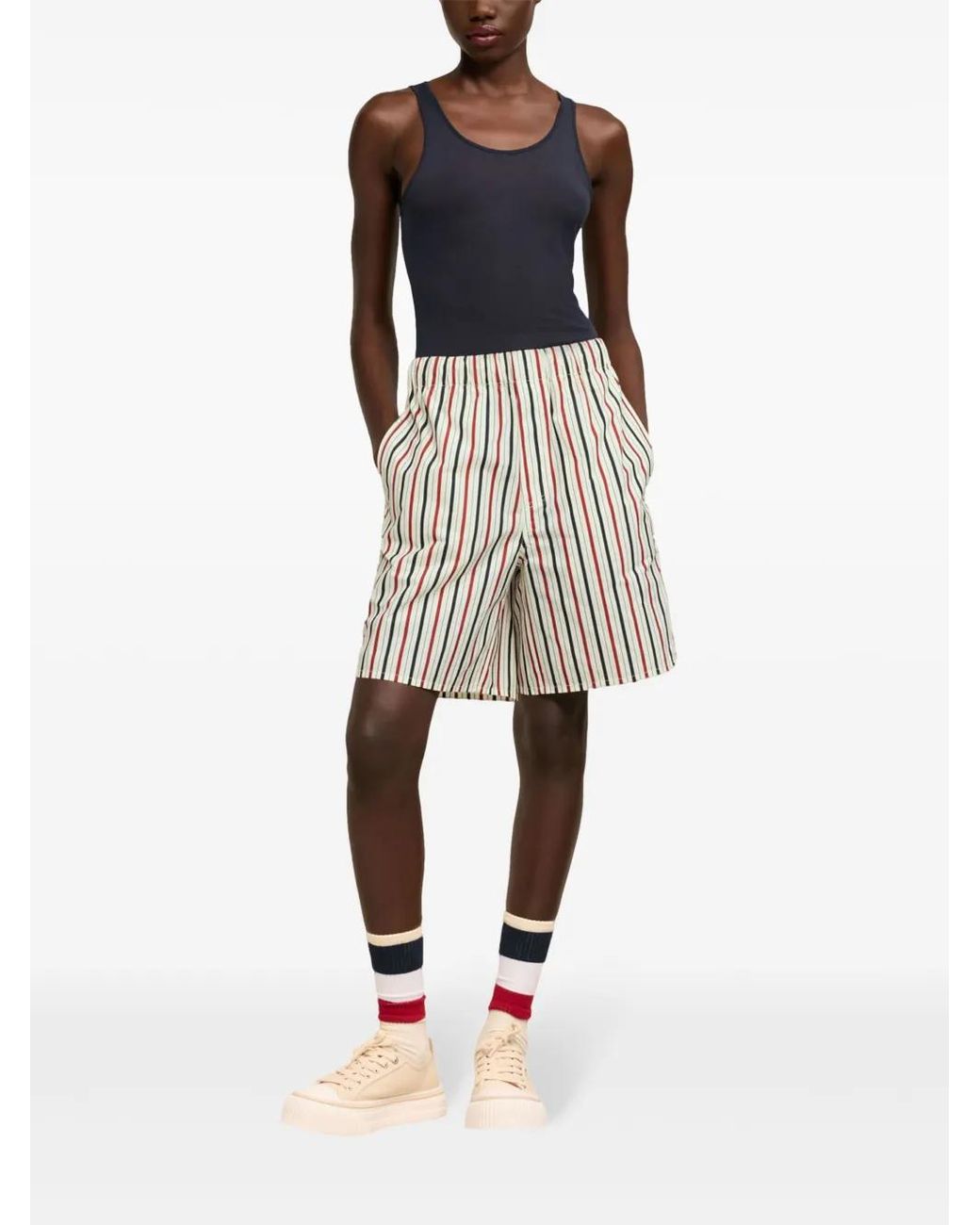 AMI Natural La Plage Ami Printed Mini Shorts