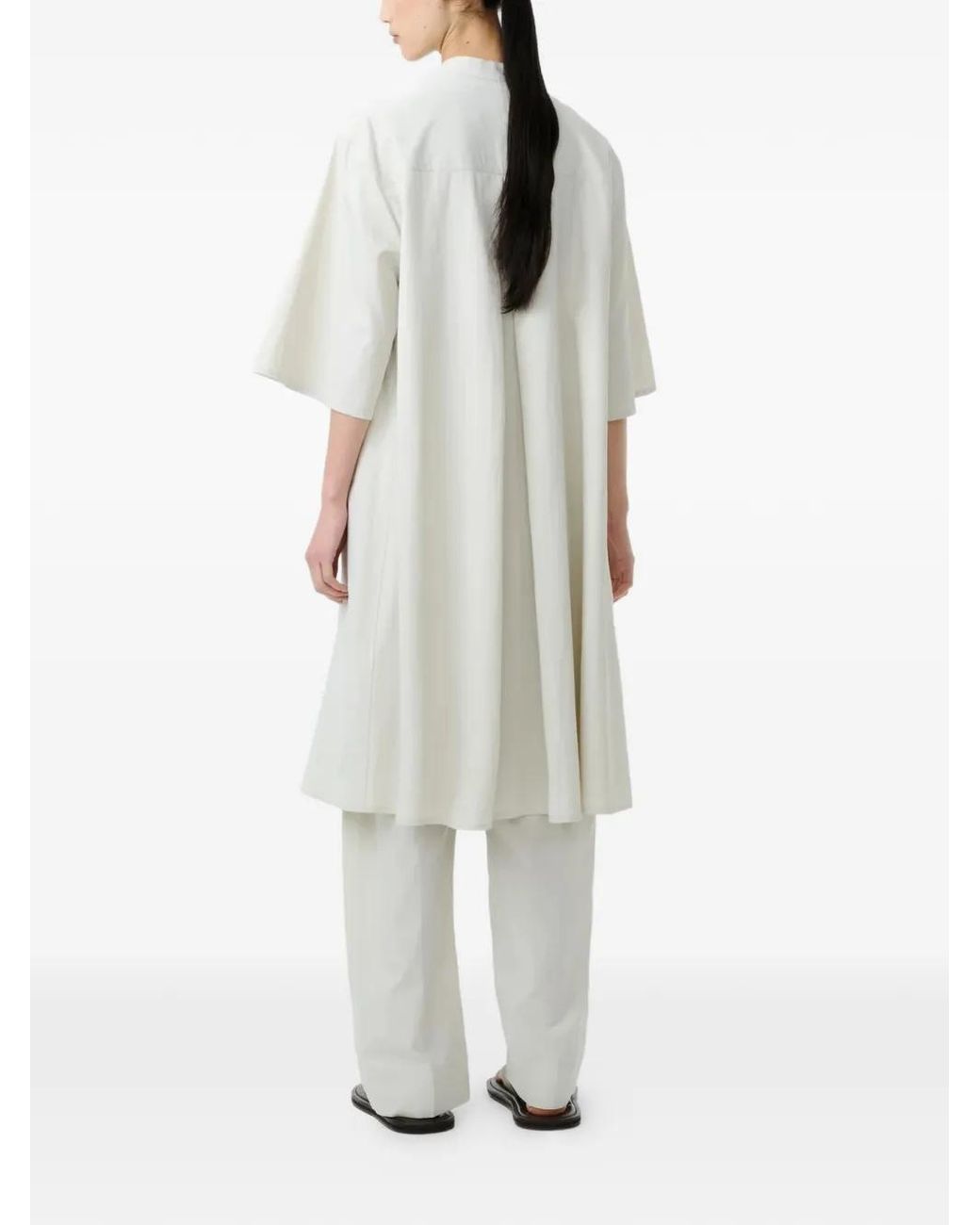 Studio Nicholson White Bloch Midi Dress