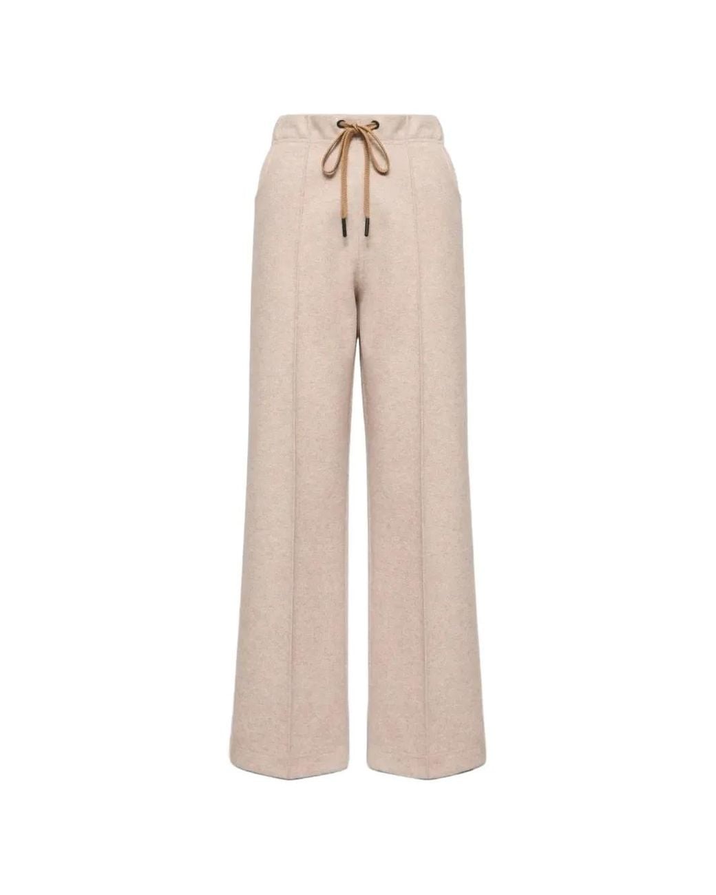 Moncler Natural Drawstring Pintuck-Detail Track Pants