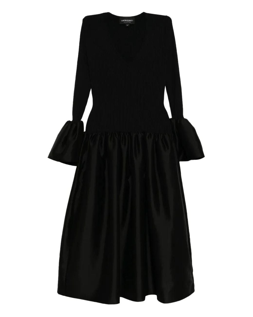 Cynthia Rowley Black Flared-Sleeves Dress