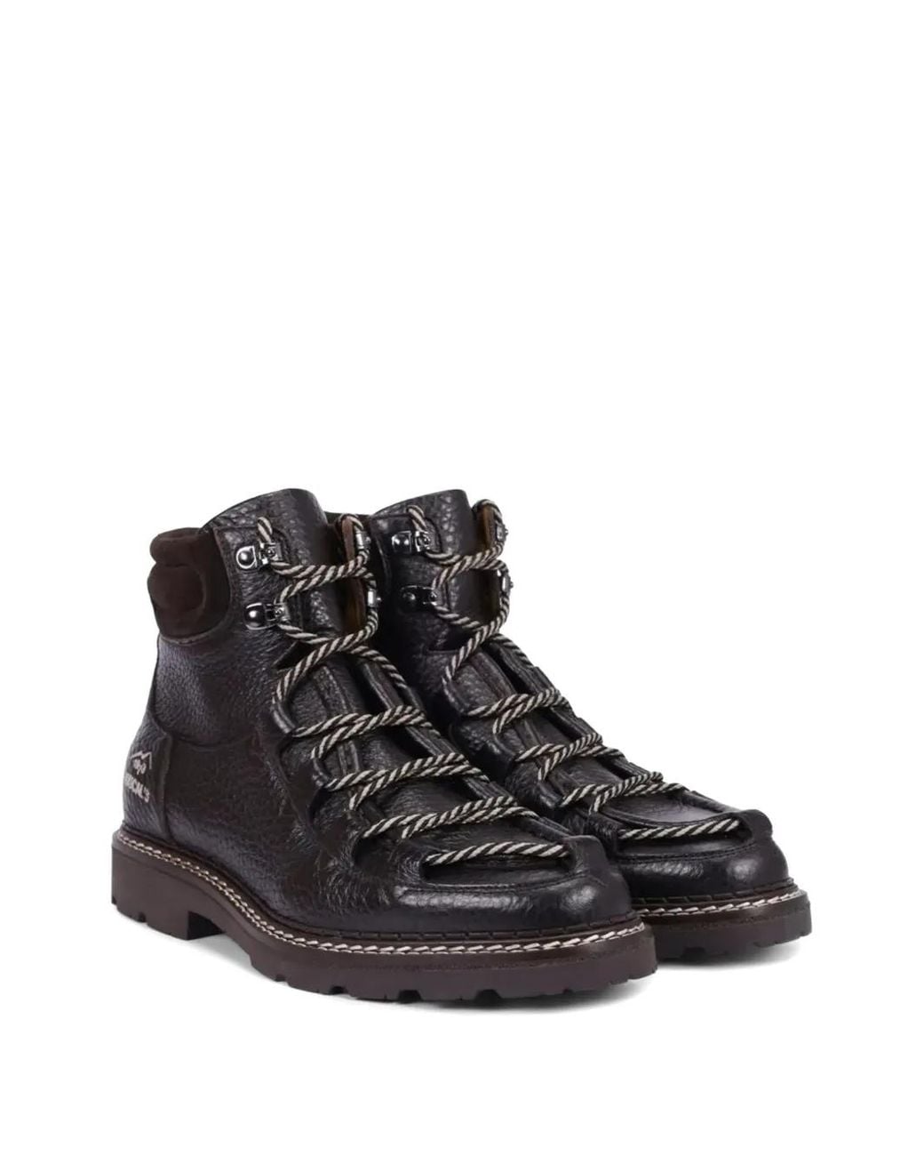 Doucal's Black Grained-Leather Panelled Boots for men