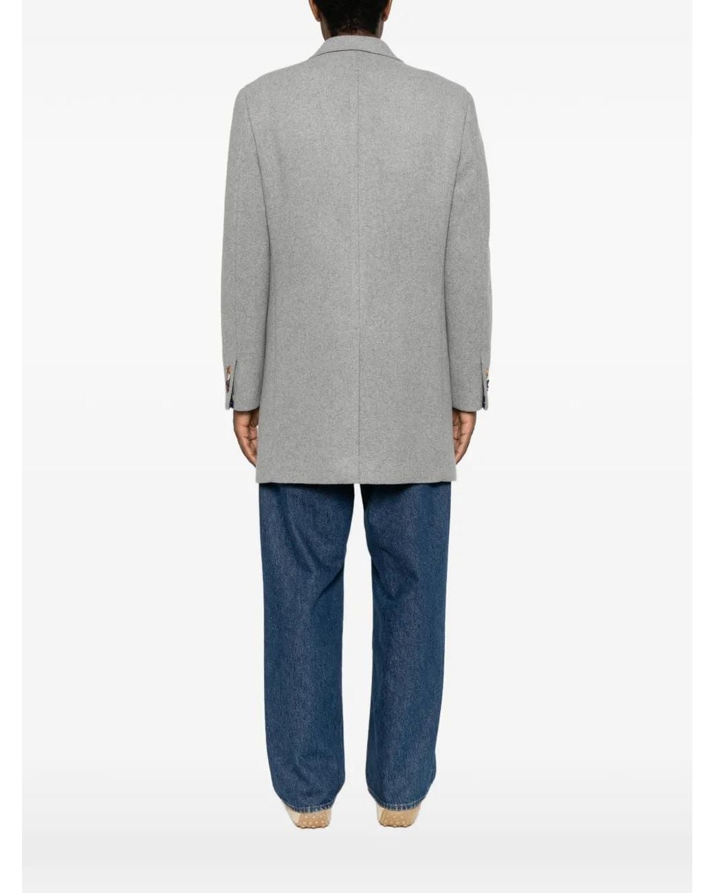 Manuel Ritz Gray Single-Breasted Coat for men