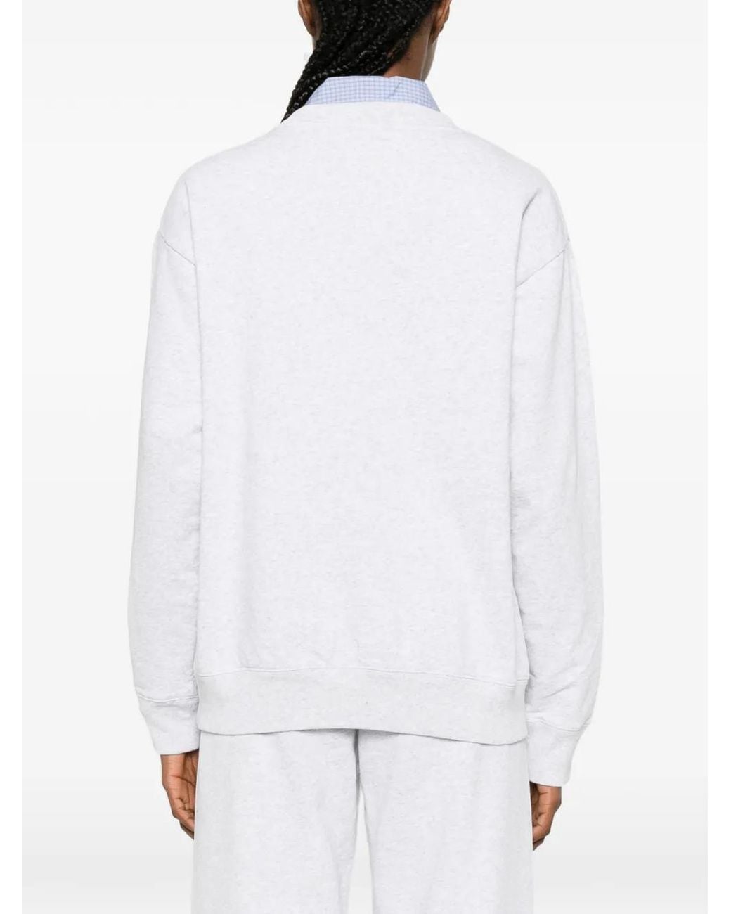 Sporty & Rich White Embroidered Sweatshirt