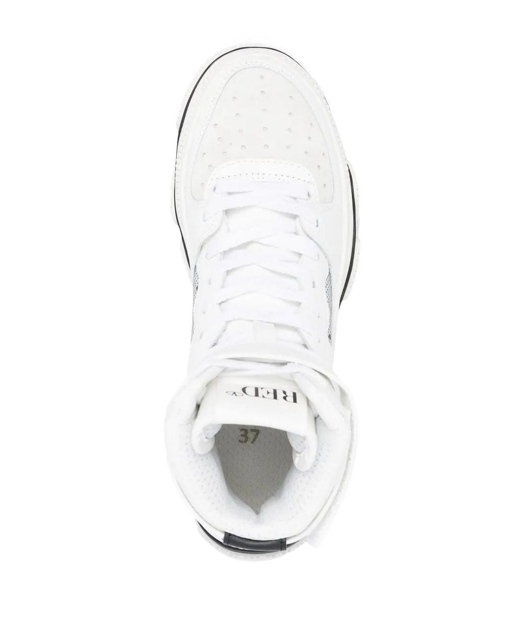 Red(v) White Logo-Print High-Top Sneakers