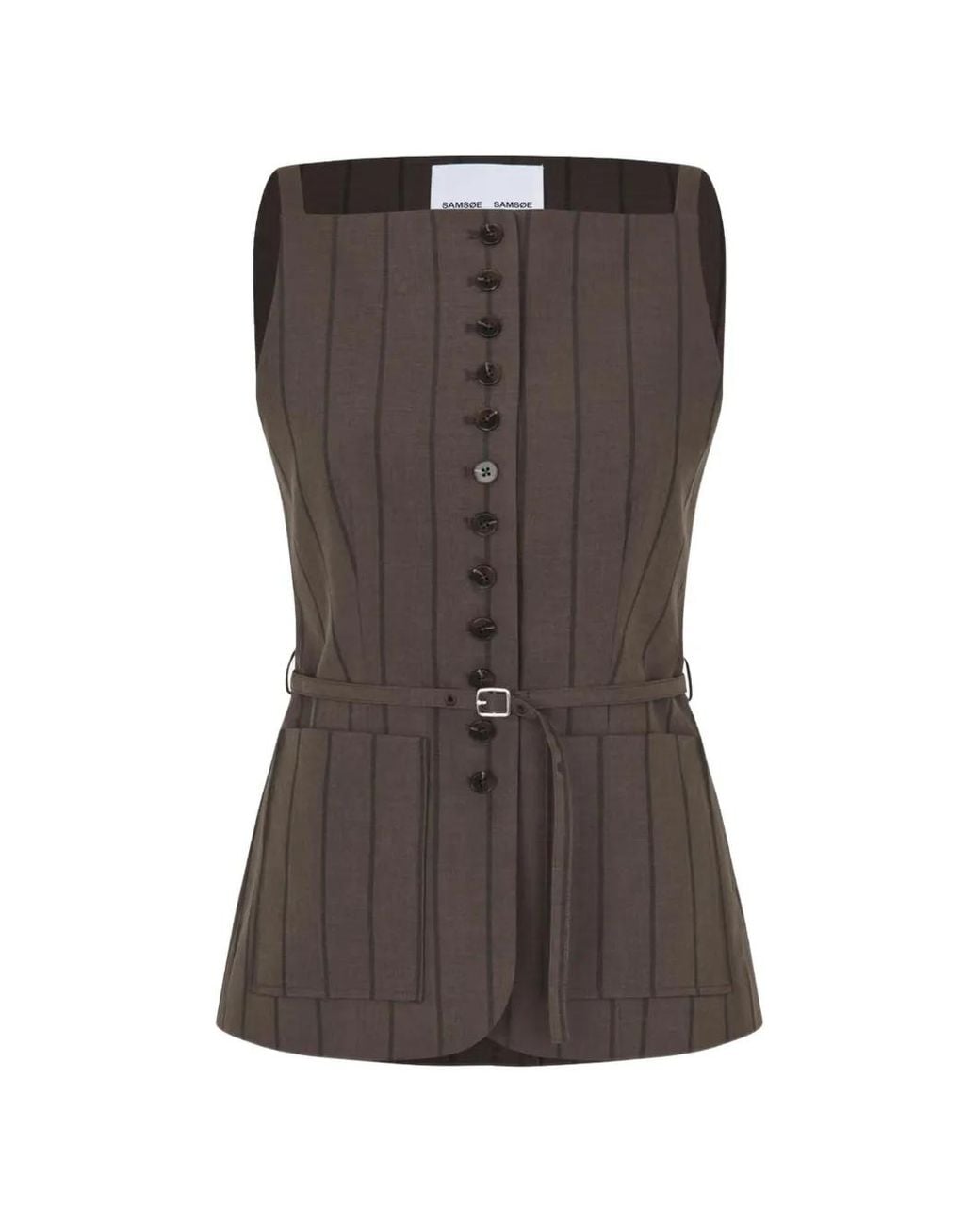 Top Sahelly A Rayas Diplomáticas Con Cinturón Samsøe & Samsøe de color Brown