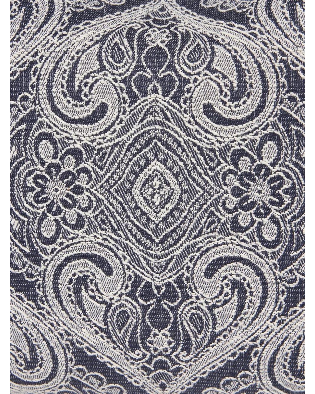 Etro Gray Paisley-Print Open-Top Tote Bag