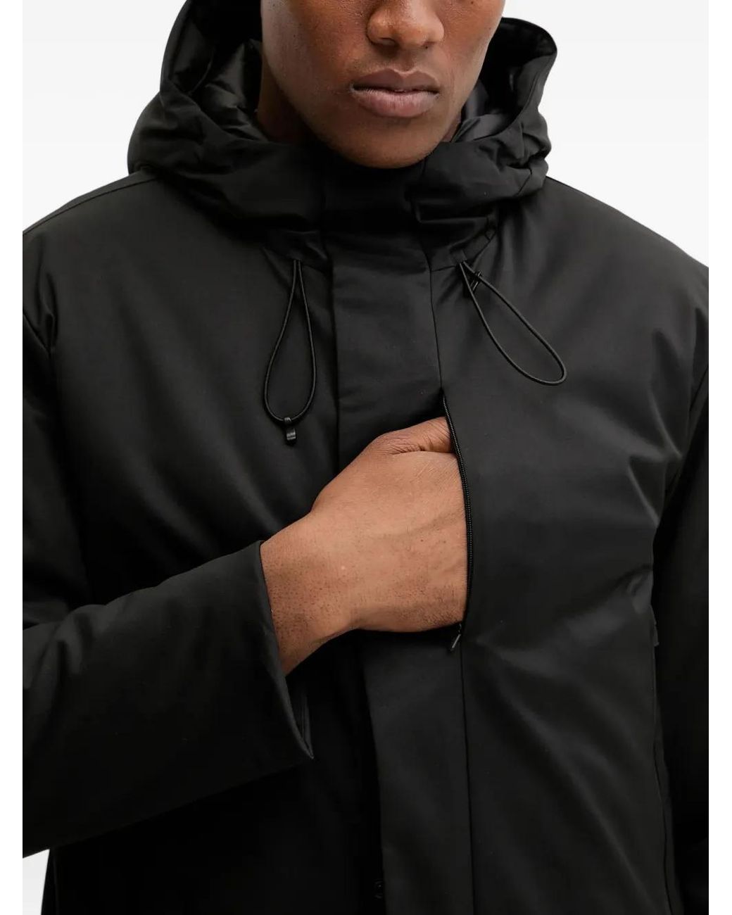 EA7 Parka Met Capuchon En Ritssluiting in het Black voor heren