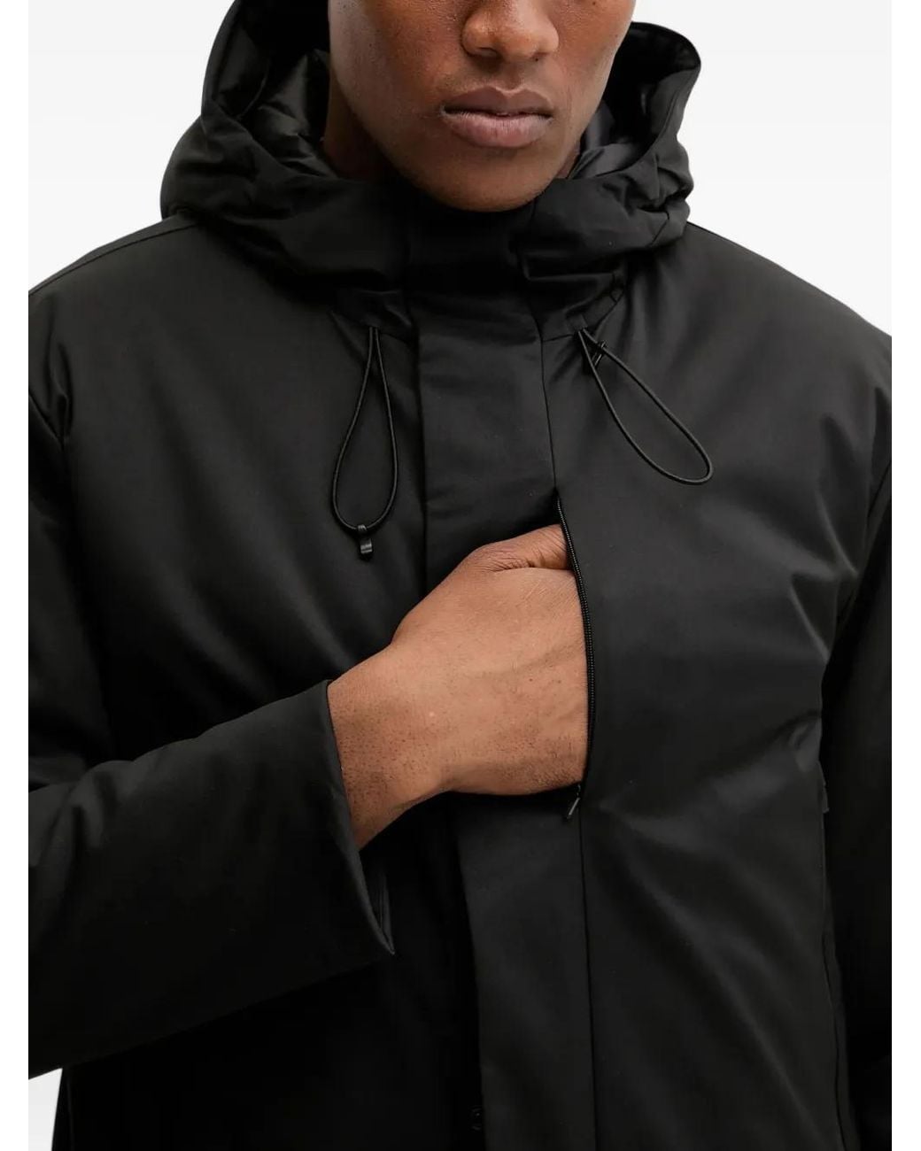 EA7 Parka Met Capuchon En Ritssluiting in het Black voor heren