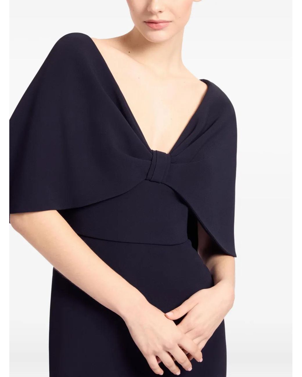 Elie Saab Blue Silk Midi Dress